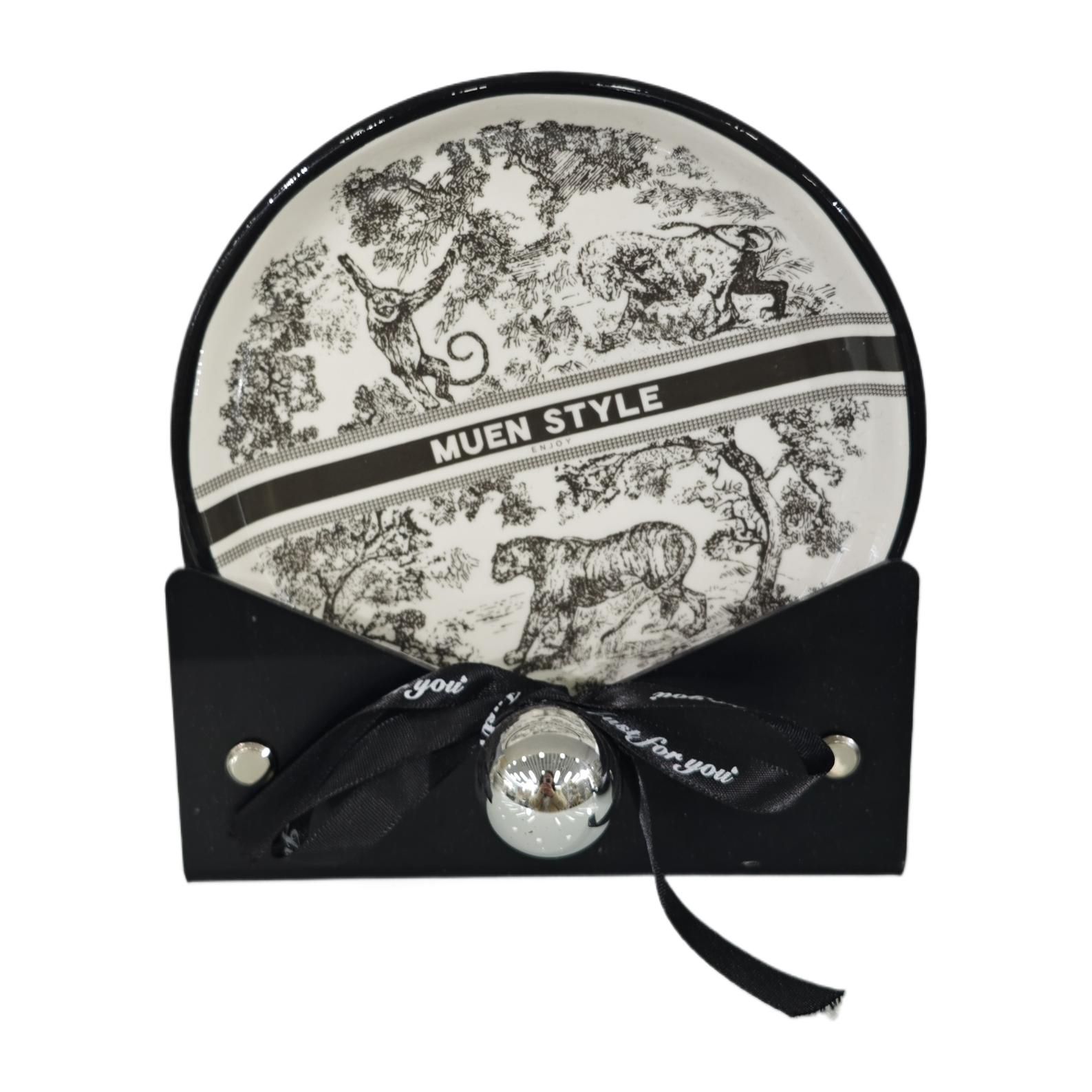 National Trend Jungle Bone-Spitting Disc Set (Acrylic Stand) 6 discs + Black storage rack Item Picture