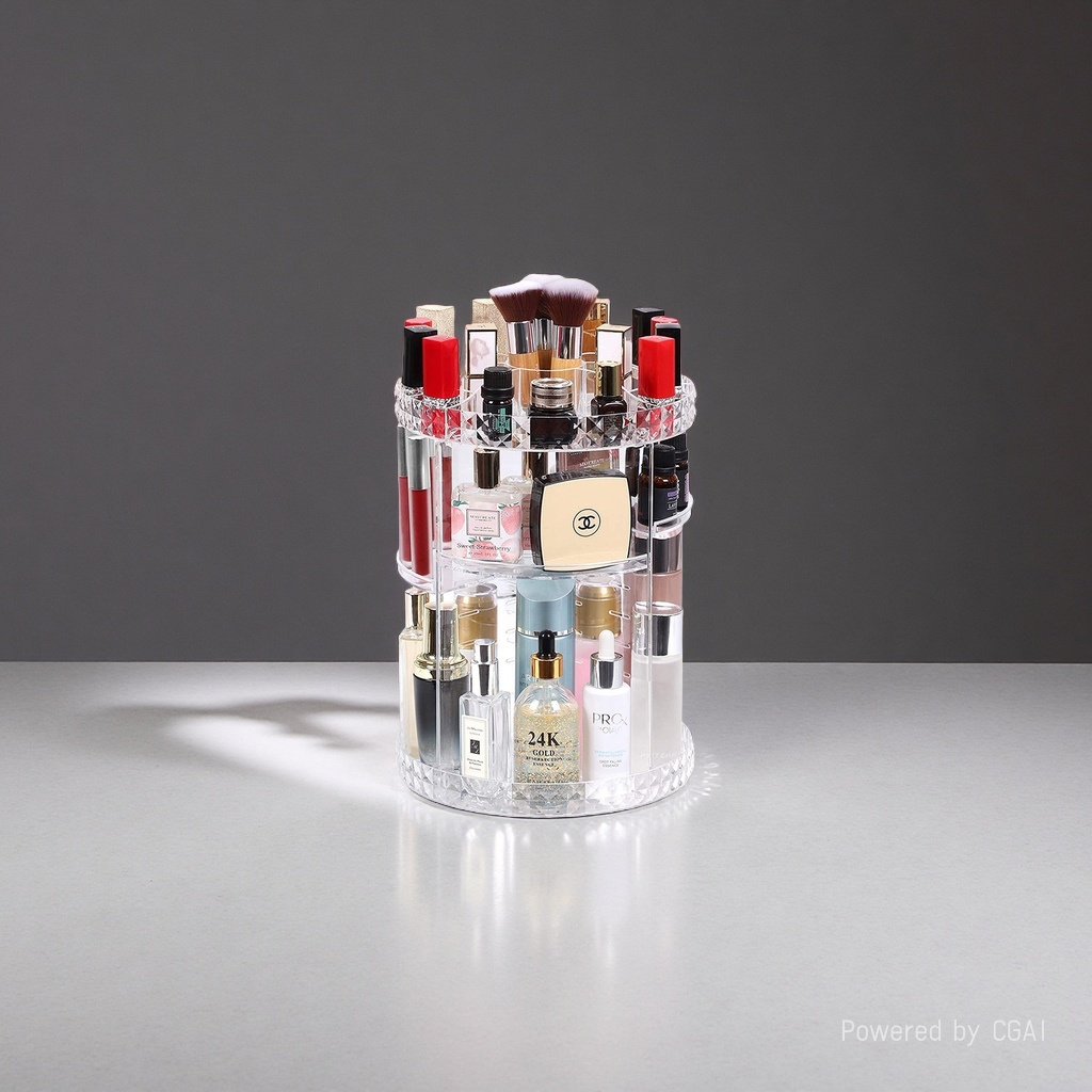 透明旋转化妆品收纳架置物架电视挂架小推车置物架收纳架