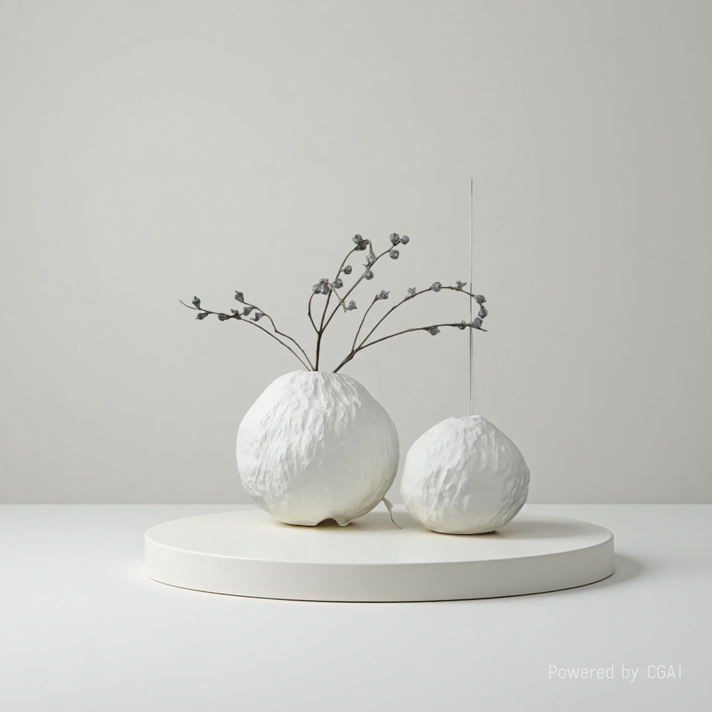 Wabi-sabi style creative ceramic vase ornaments and handicrafts 090716748 Application Scenario