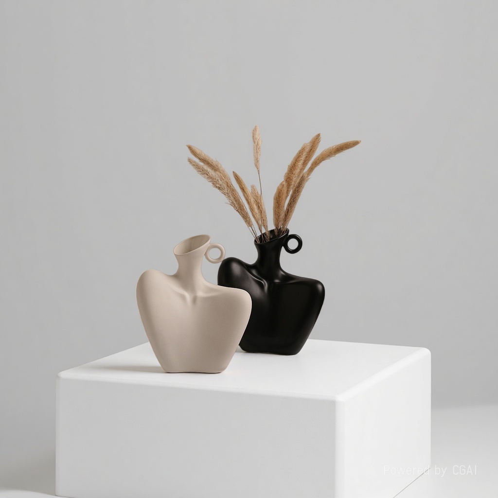 Ceramic half-length portrait vase 090818136 details Picture