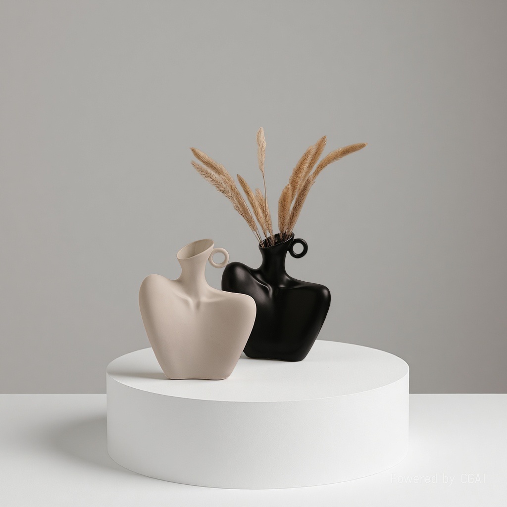 Ceramic half-length portrait vase 090818136