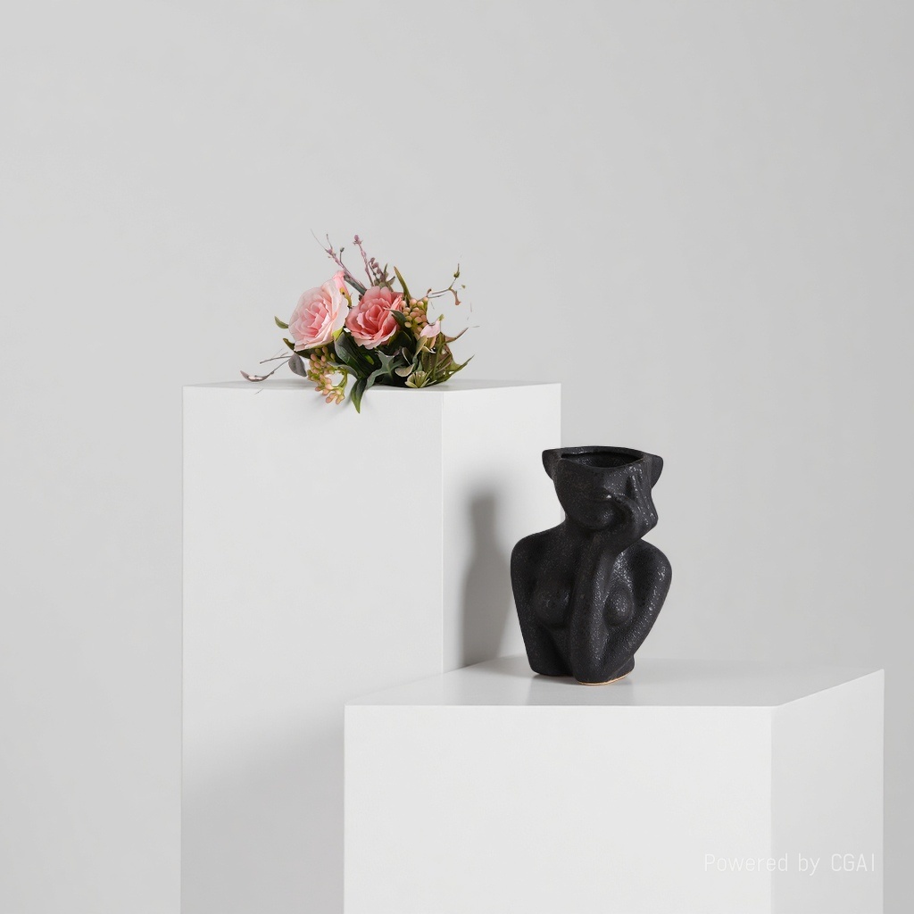 Ceramic human head vase 091113120 Specification image