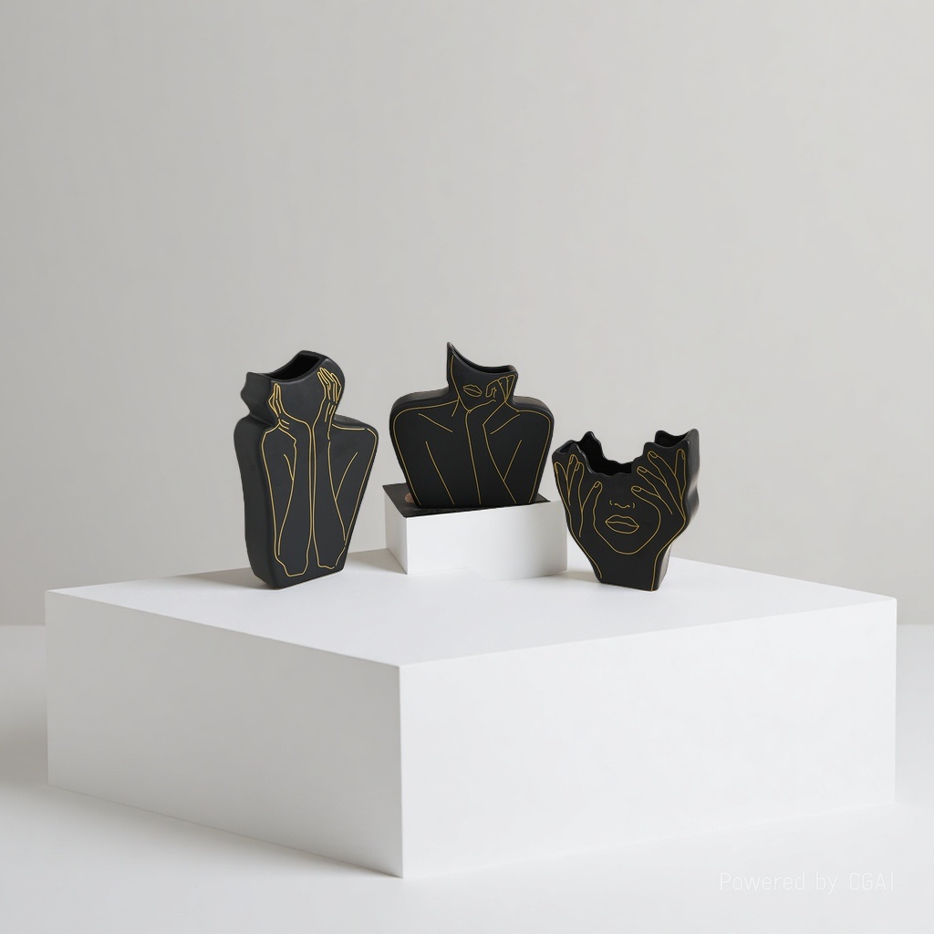 Black chin Support head Vase 091547878 details Picture