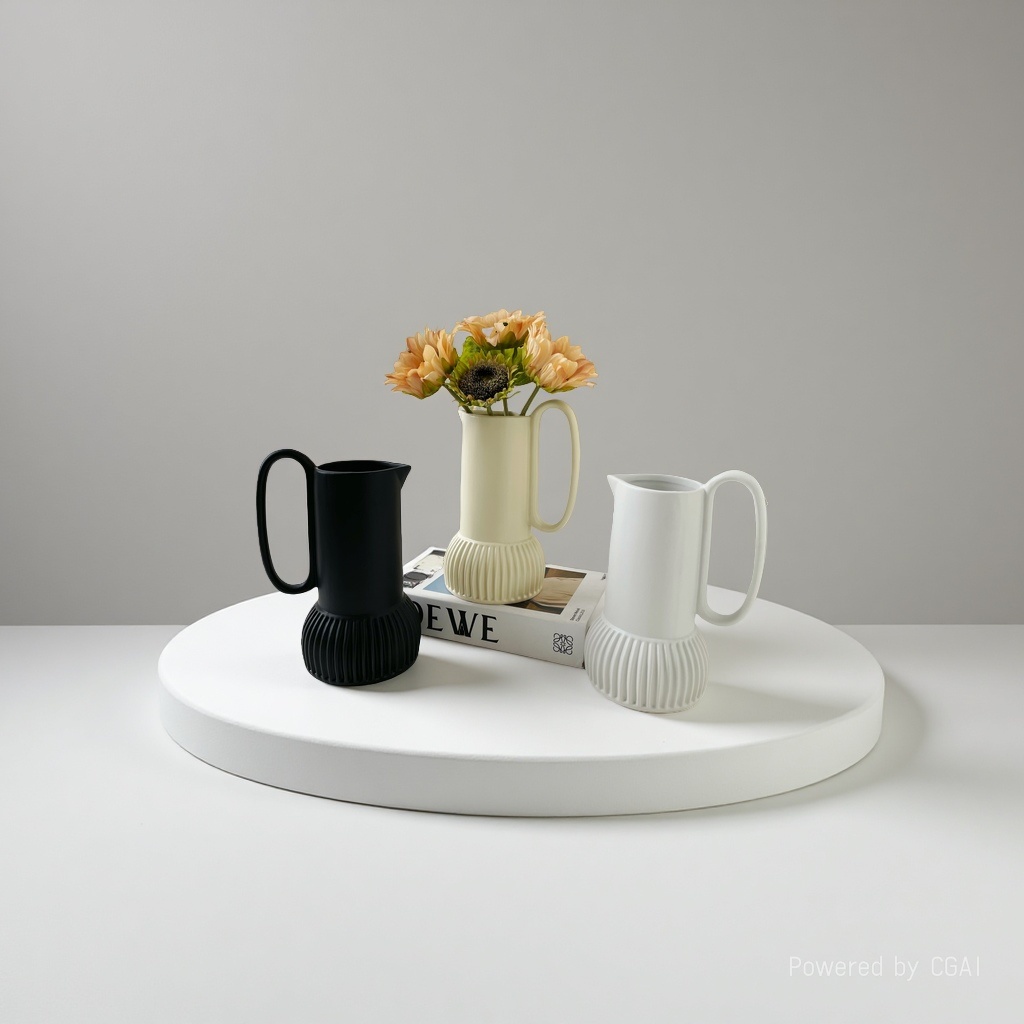 Ceramic handle teapot vase 091648492