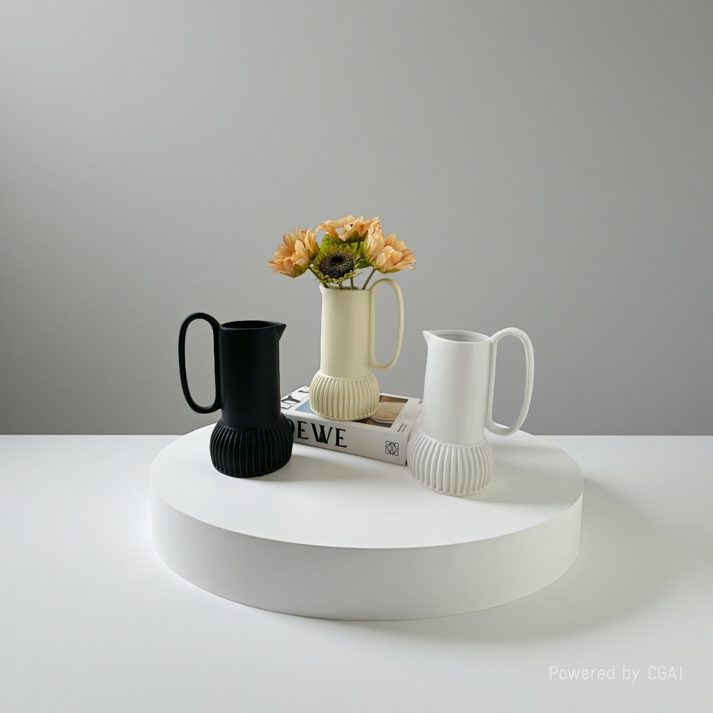 Ceramic handle teapot vase 091648492 details Picture