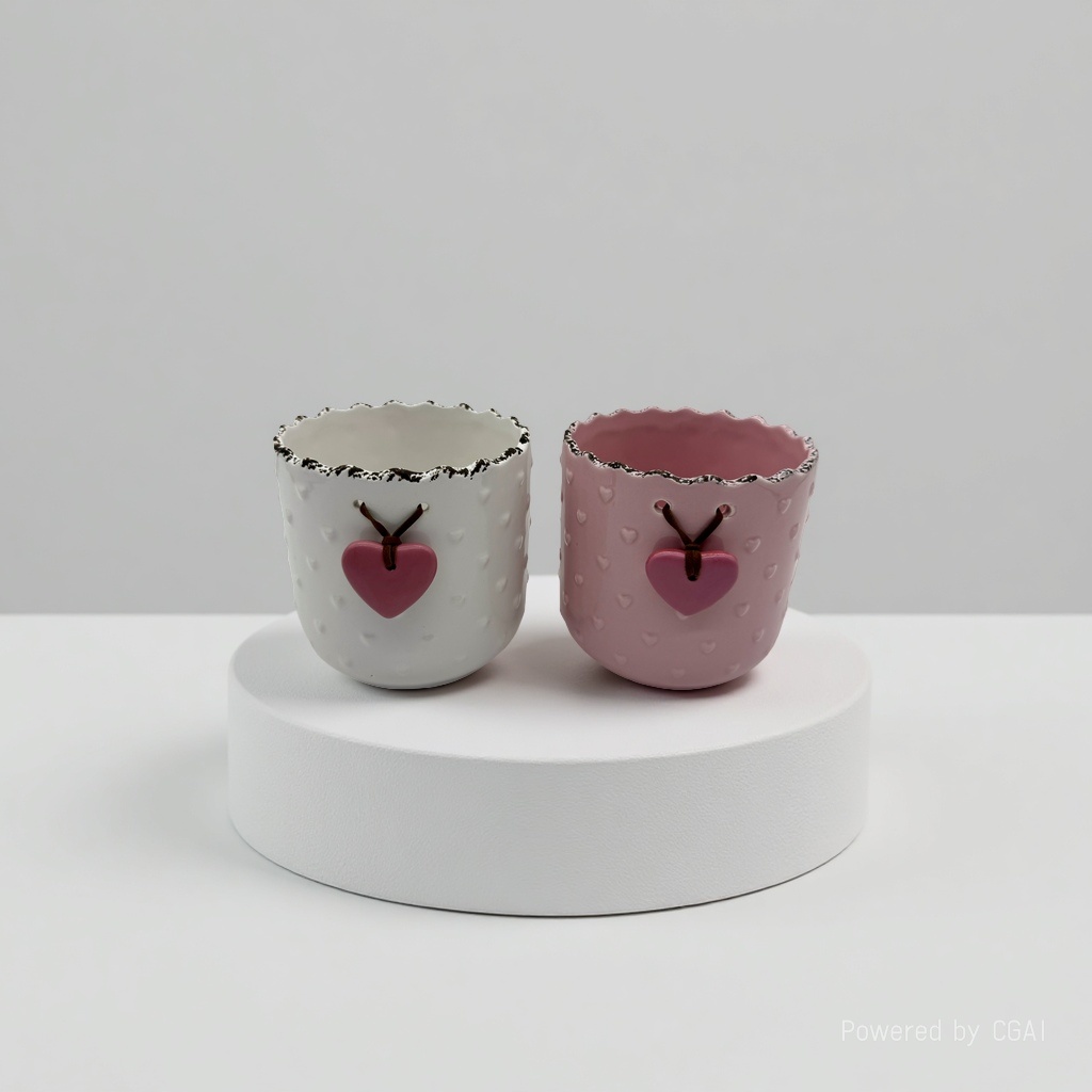 Ceramic heart-shaped pendant flower pot Ceramic handicrafts 091820123 details Picture