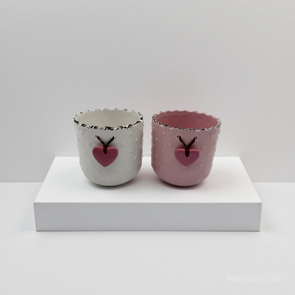 Ceramic heart-shaped pendant flower pot Ceramic handicrafts 091820123 Application Scenario