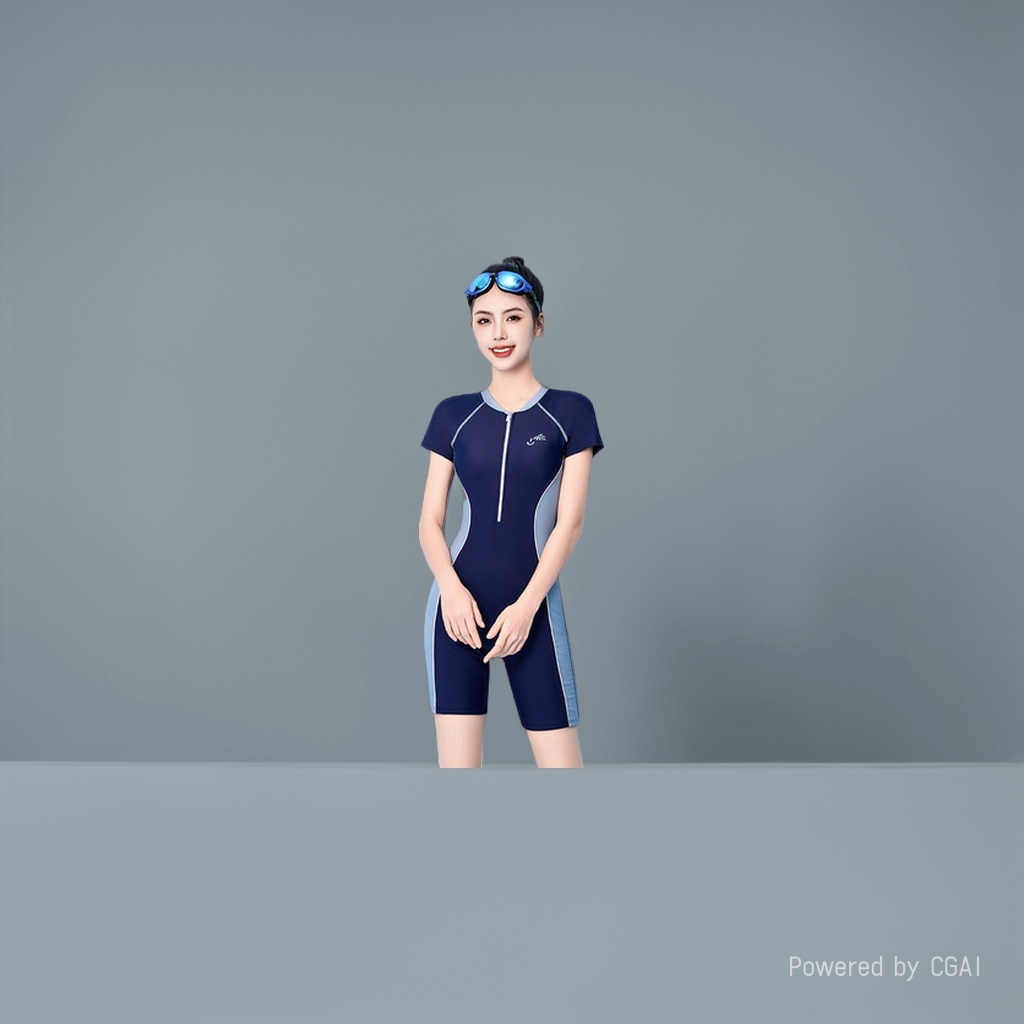 zoke泳衣女连体背心温泉泳衣修身显瘦透气舒适092223096