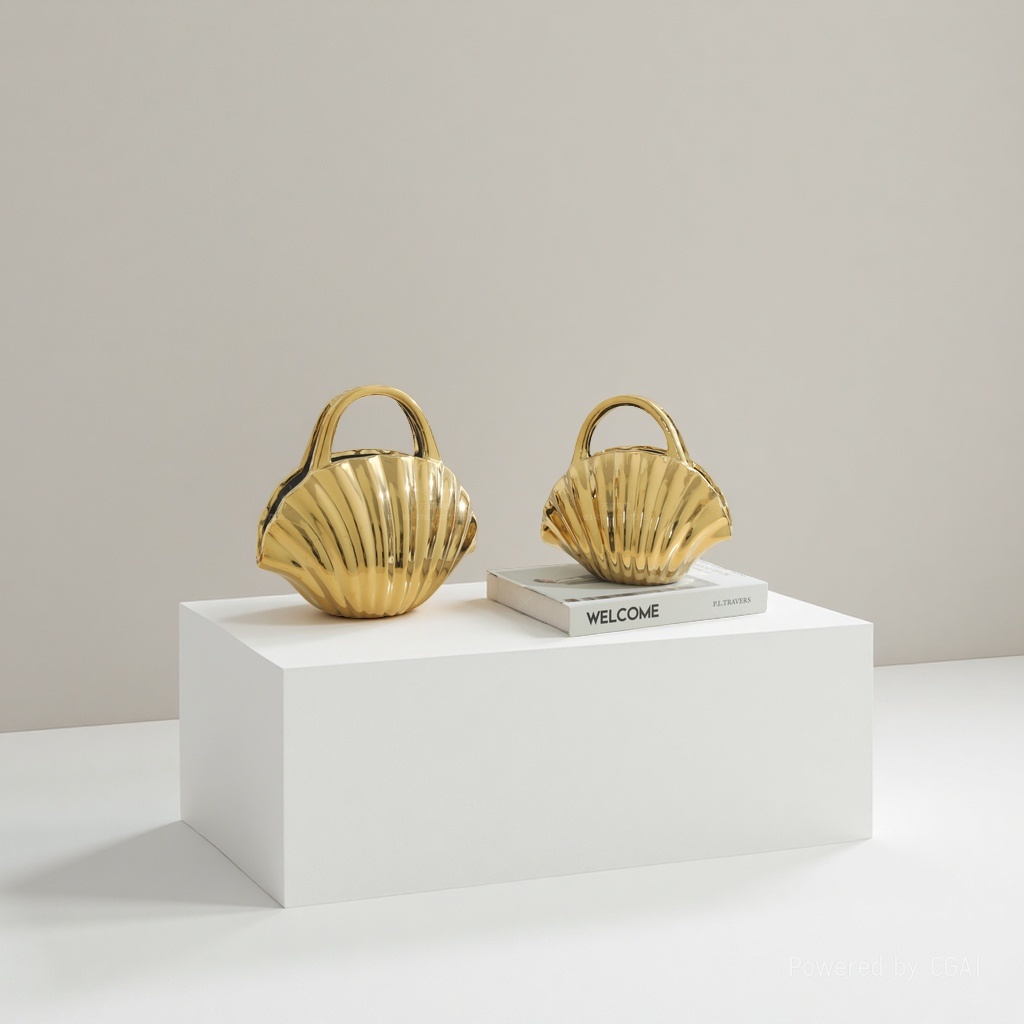 Ceramic vase, Ceramic shell craft vase, 093038771