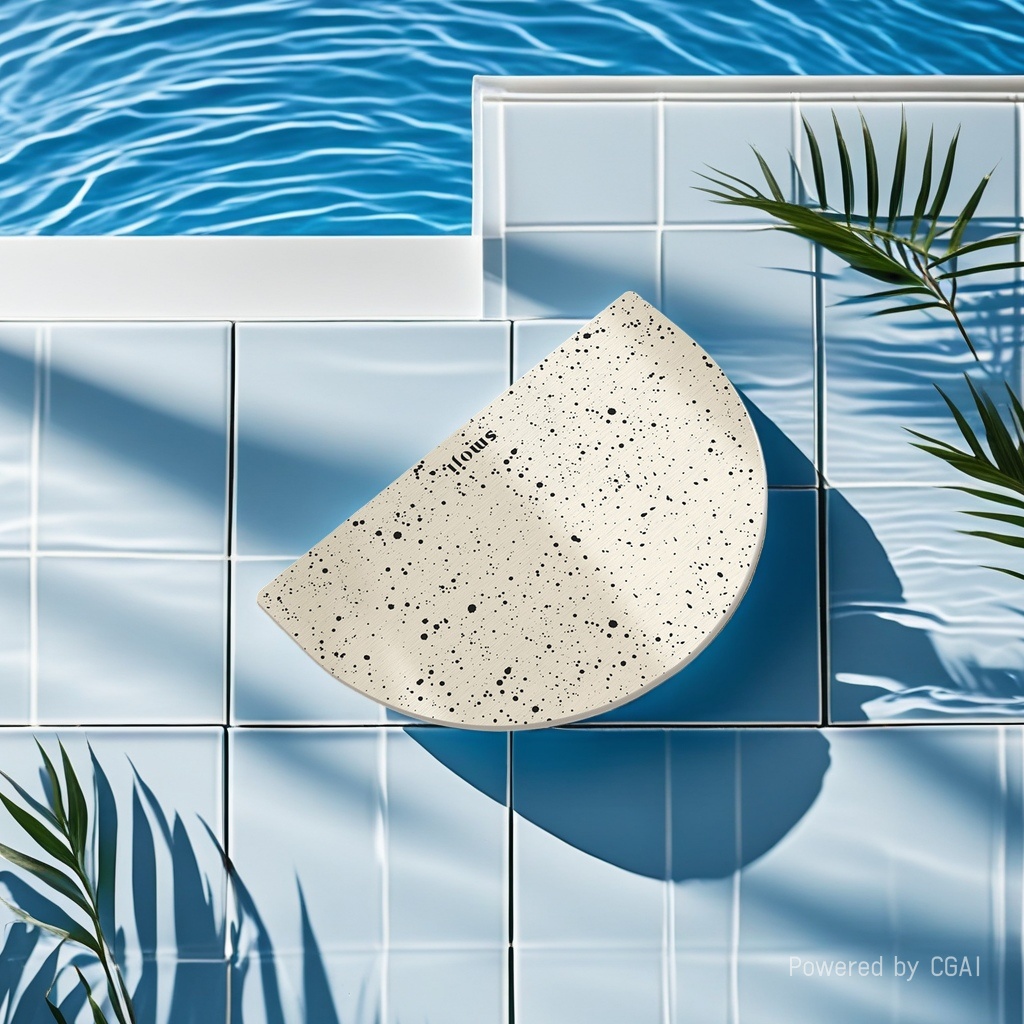 Grey silk circle floor mat, cross-border bathtub mat, anti-slip carpet, thickened and soft. 093424051 Specification image