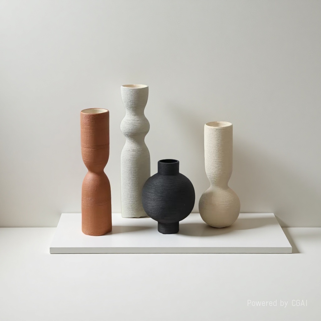 Wabi-sabi style Colored brushed Vase handicrafts 093422312 Application Scenario