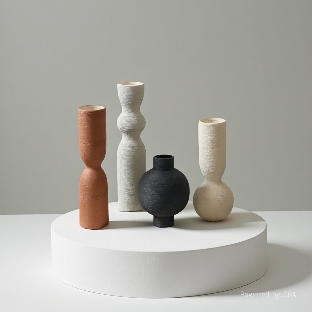 Wabi-sabi style Colored brushed Vase handicrafts 093422312 Specification image