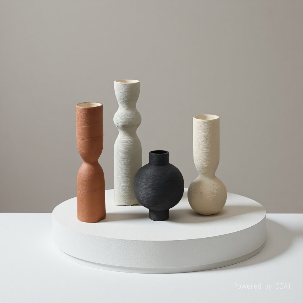 Wabi-sabi style Colored brushed Vase handicrafts 093422312