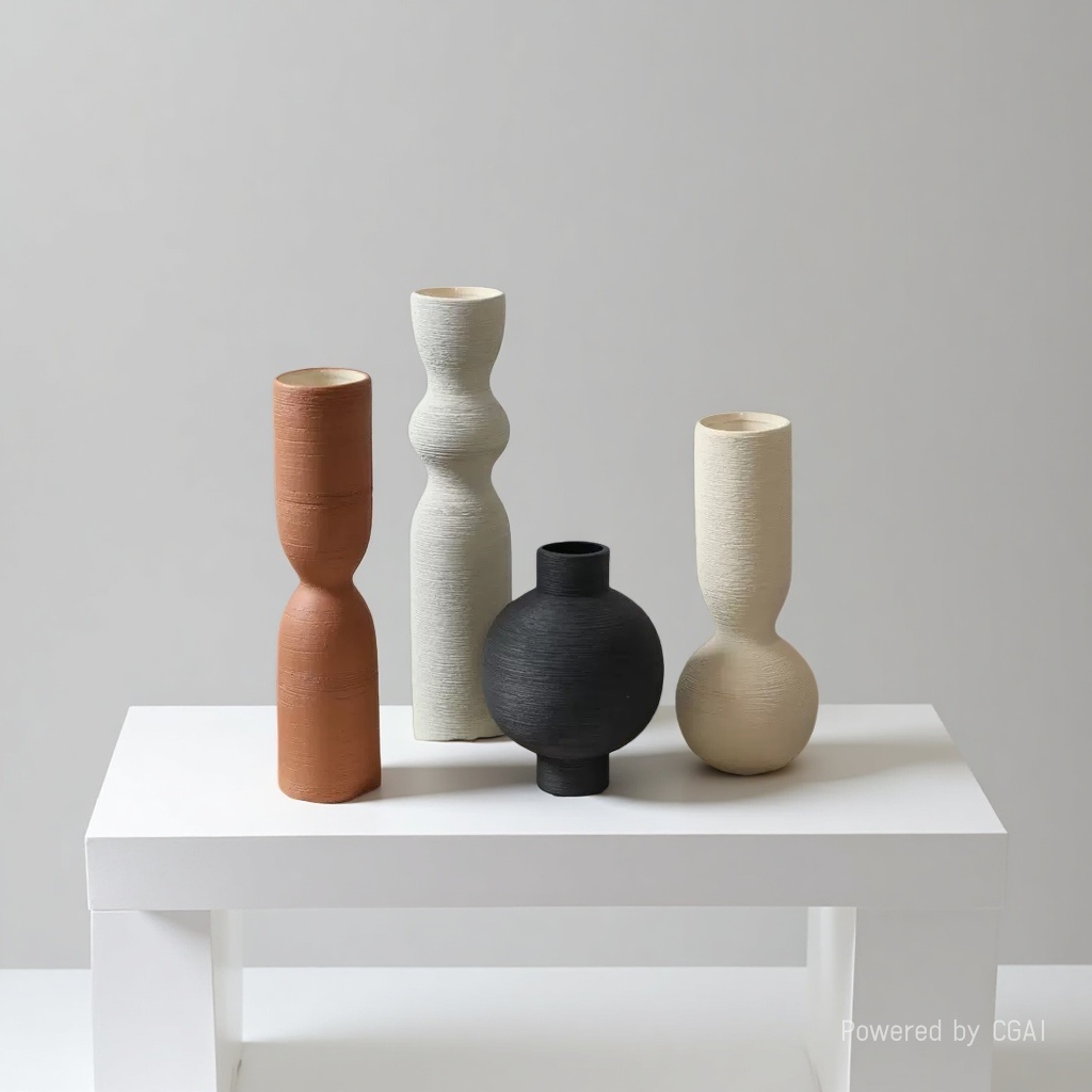 Wabi-sabi style Colored brushed Vase handicrafts 093422312 details Picture