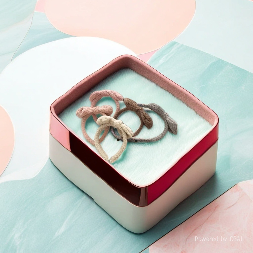 A complete box of large intestine hair bands, telephone line, rubber band hair accessories, and colorful elastic hair bands