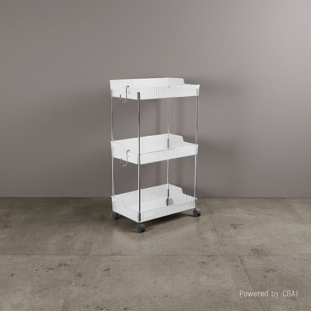 置物架/旋转书架/收纳厨房神器/小推车置物架中古风/床上桌学生产品图