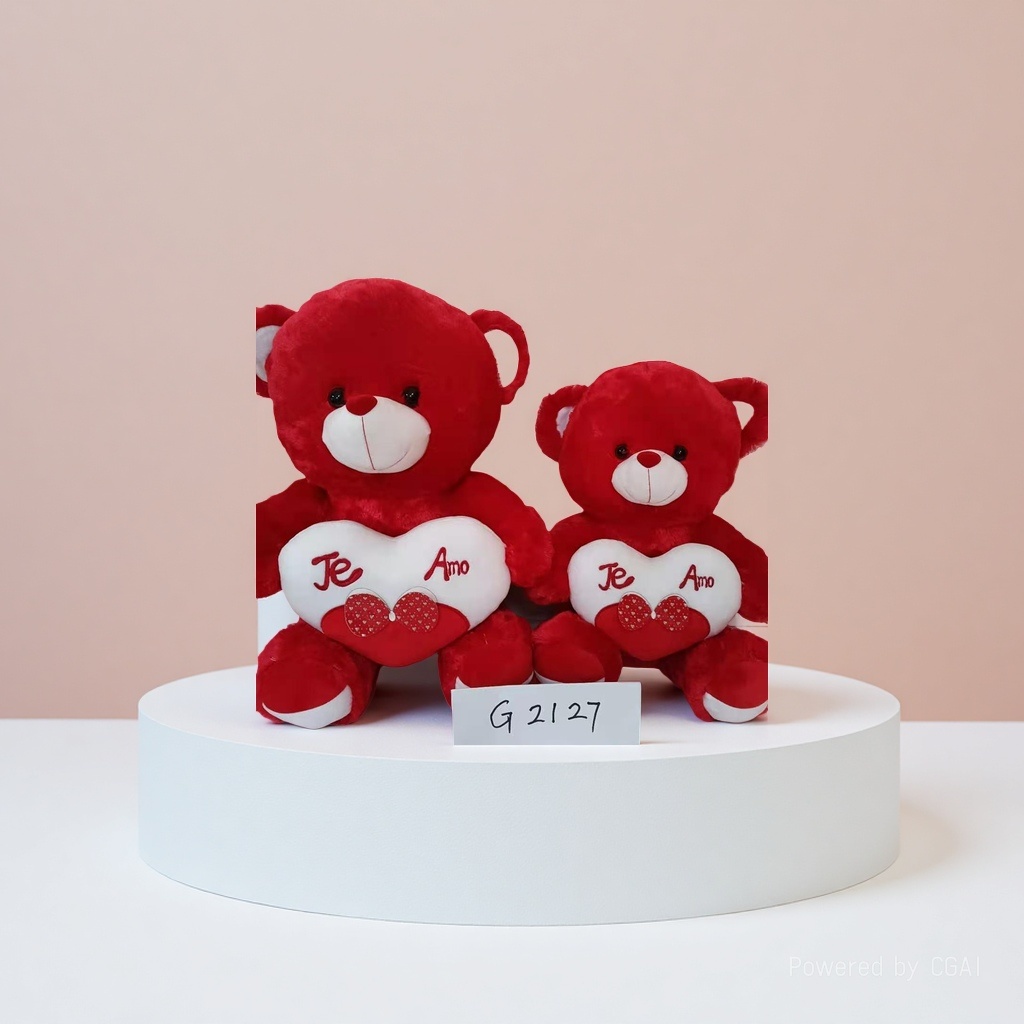 Red plush bear doll, plush toy, trendy custom toy