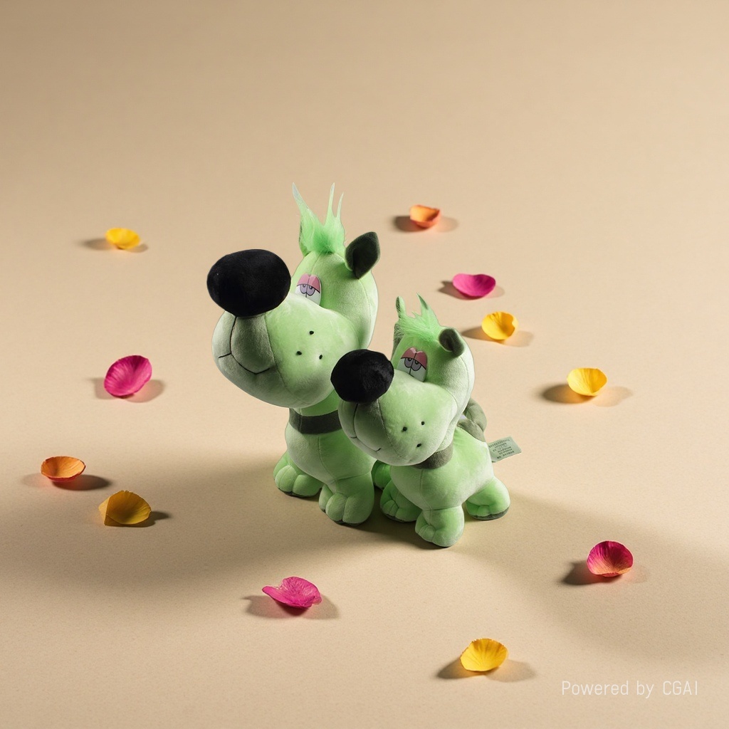Green plush toys, trendy dolls, plush figurines, cute plush toys Specification image