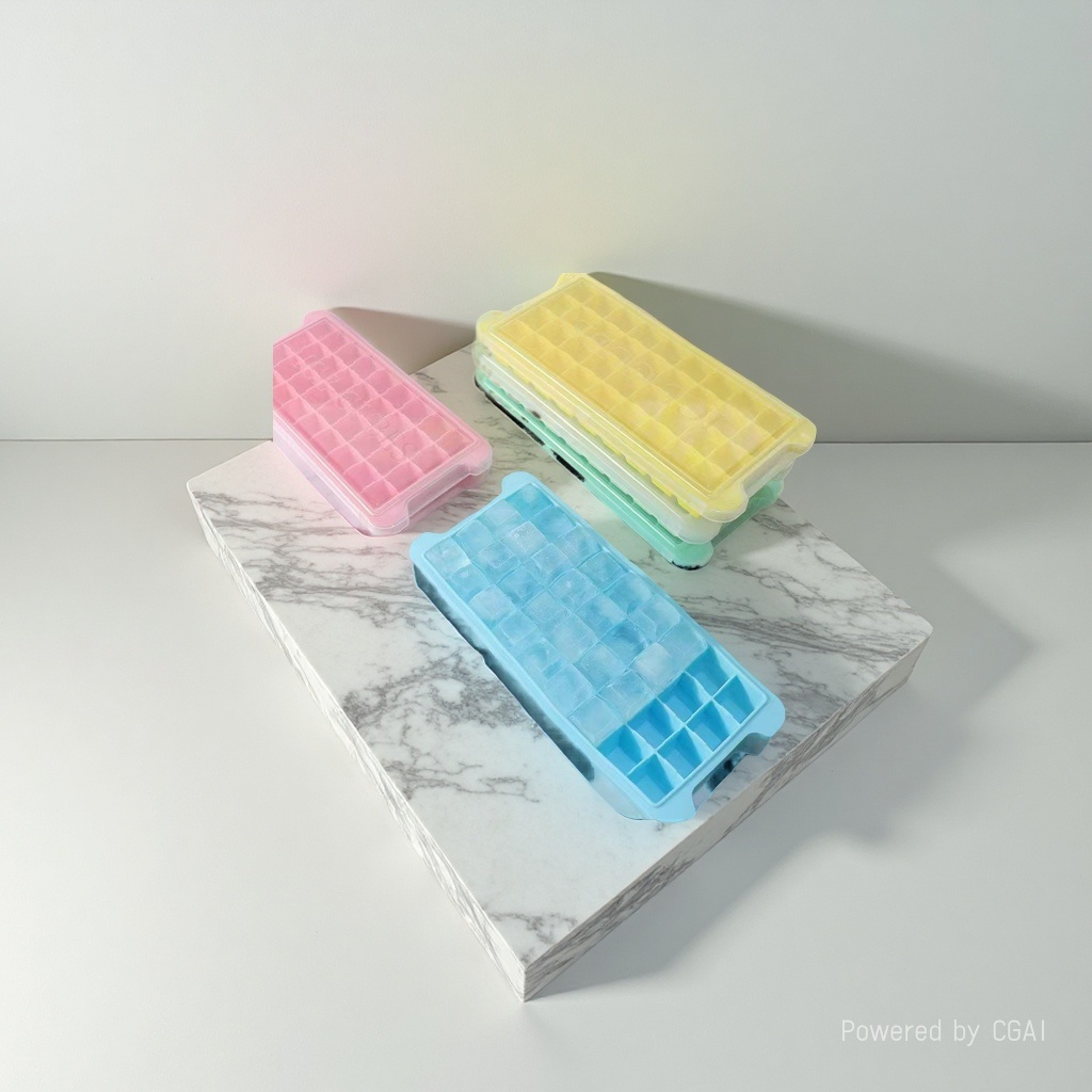 Silicone ice cube tray ice box, ice hockey cup, 12-hole ice cube tray mold can be reused details Picture