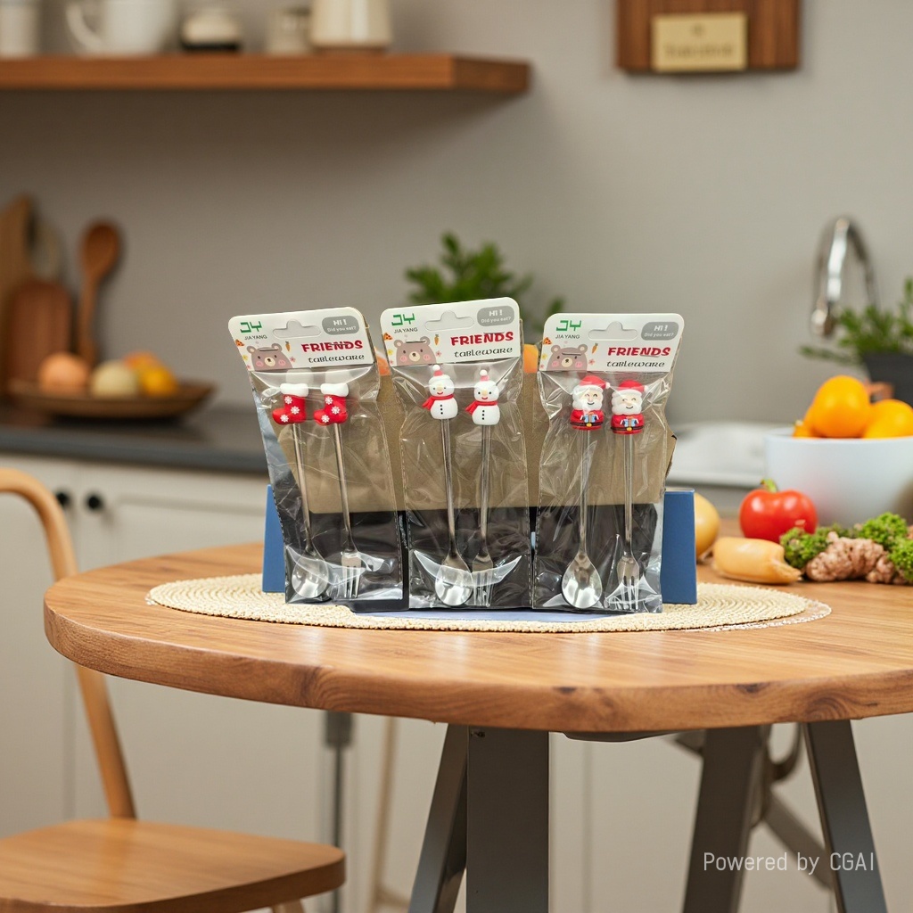 Festival-themed tableware set, knife, fork and spoon set, spoons and forks Application Scenario