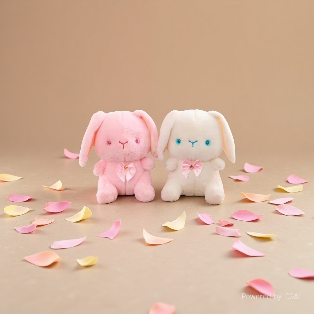 Plush toy rabbit figurine, two-color plush rabbit Application Scenario