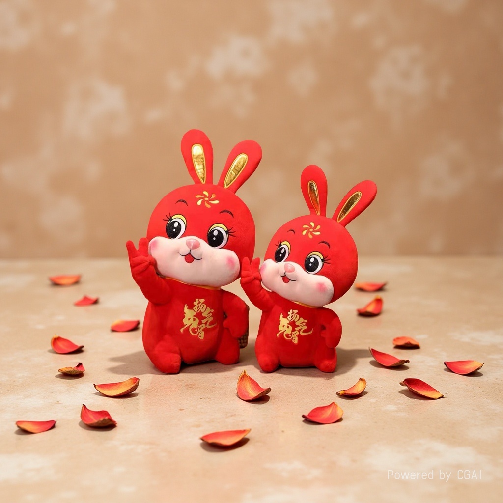 Festive mascot for the Year of the Rabbit 105649432