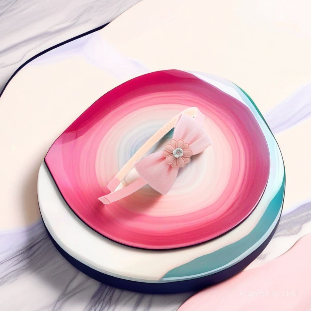 粉色蝴蝶结拼接韩版女士发箍皮革细头箍儿童头箍