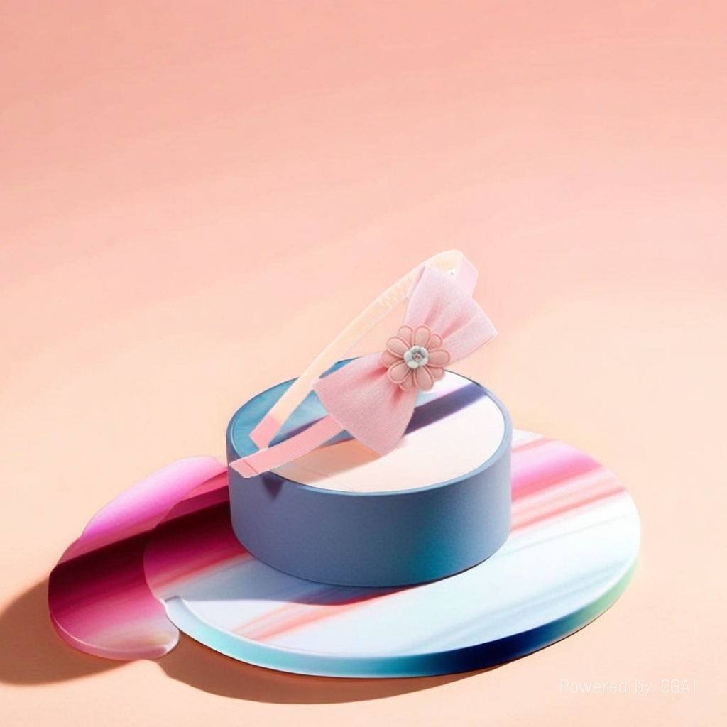Pink bow tie splicing Korean-style ladies' hairband, leather thin headband, children's headband details Picture