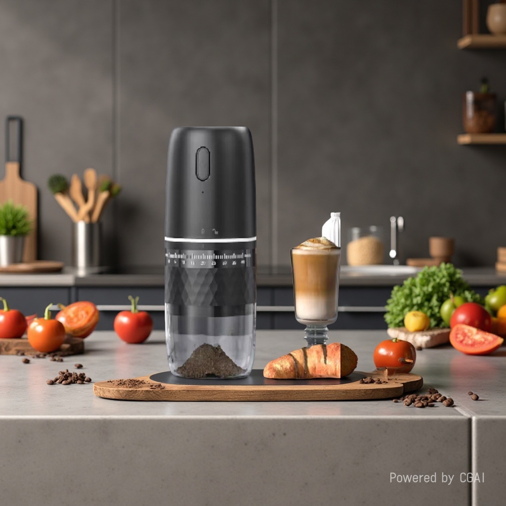 Household small portable electric coffee grinder, hand-cranked hand-ground automatic pepper grinder