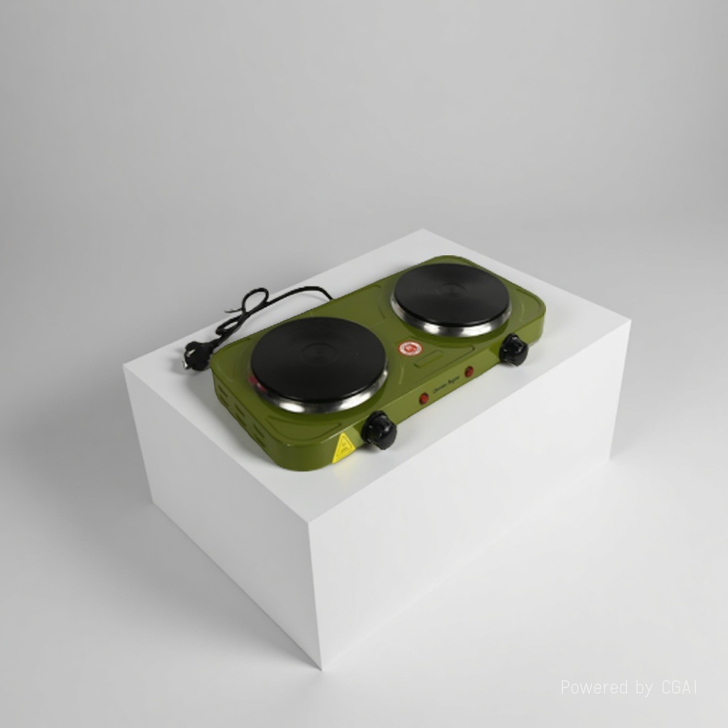 Retro-style double-head electric stove, household adjustable temperature electric stove, small kitchen tea boiling and heating electric stove Specification image