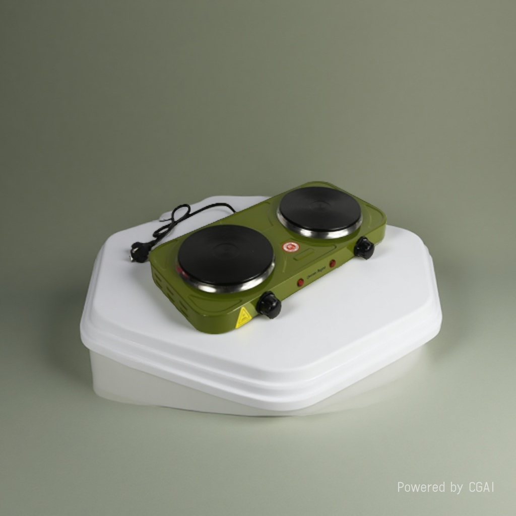 Retro-style double-head electric stove, household adjustable temperature electric stove, small kitchen tea boiling and heating electric stove details Picture