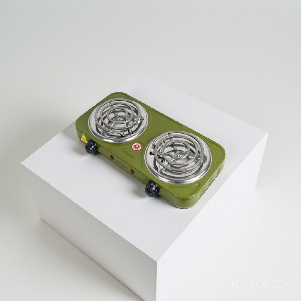 Double-head coil household electric stove, retro style adjustable temperature electric stove, small kitchen tea boiling and heating electric stove, small household appliances Application Scenario