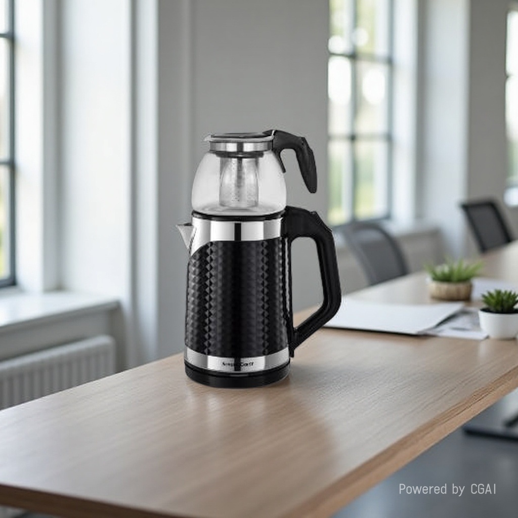 2.3L double-layer glass teapot, two-in-one tea boiling and water boiling pot, glass inner pot, household health pot, heat preservation tea brewing, electric kettle, electric kettle, electric kettle details Picture