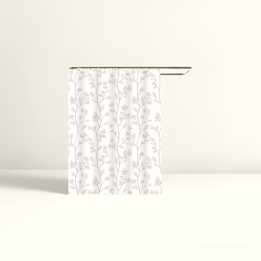 六款布艺浴帘包装好蓝色圆形粉色水滴黑白叶子彩色花朵蓝色浪花黄绿条纹防水隔断帘141434066