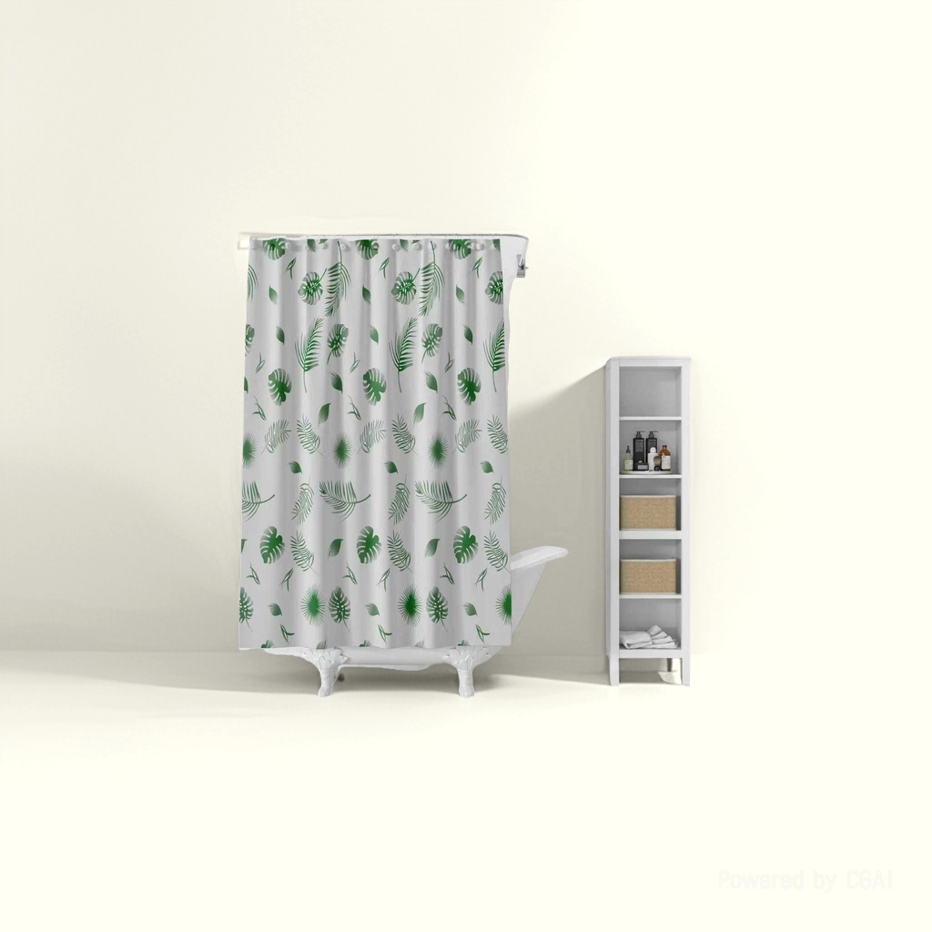 浴帘/浴帘隔断帘/免打孔后门帘/洗手间防水布/折叠浴室隔断帘产品图