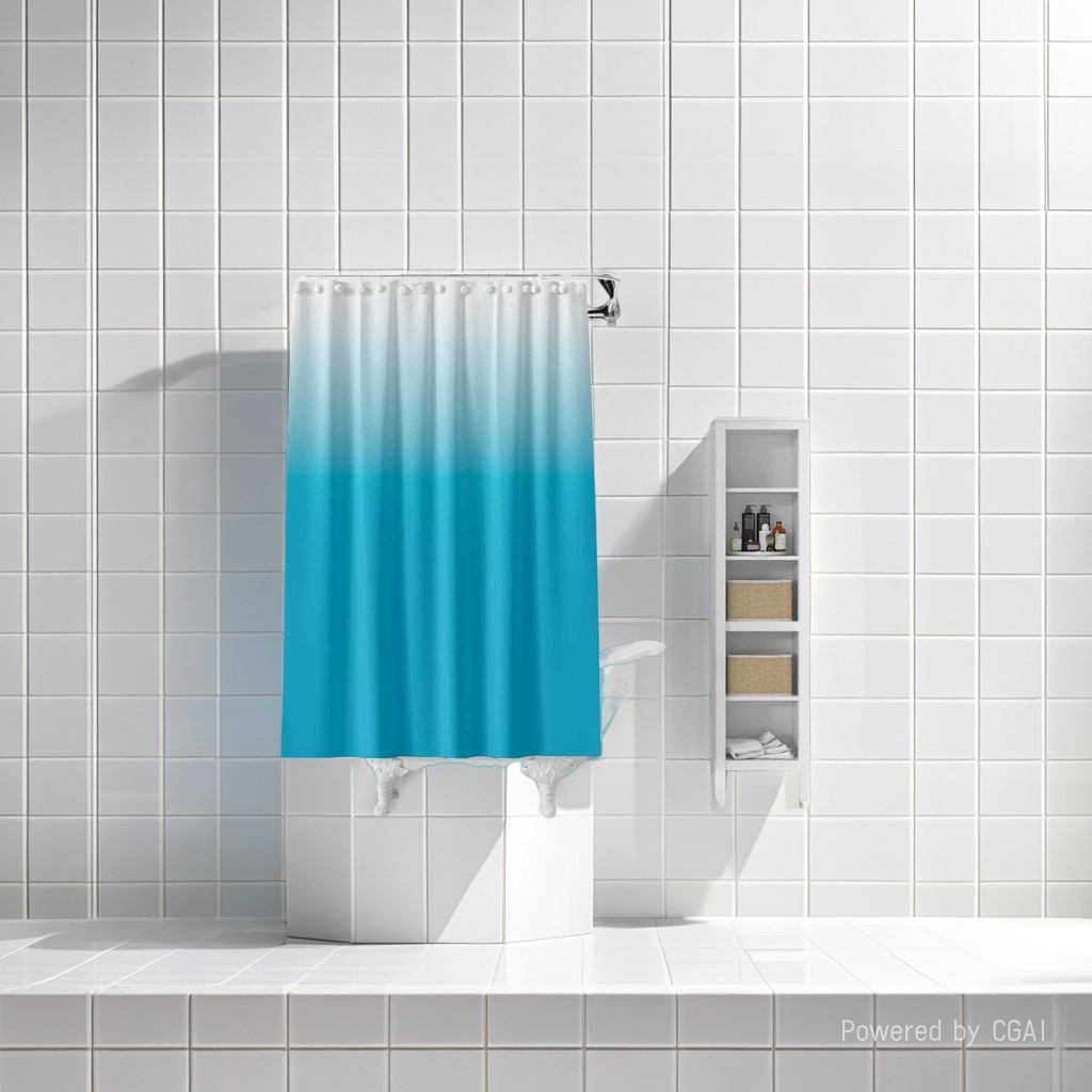 浴帘/浴帘隔断帘/免打孔后门帘/洗手间防水布/折叠浴室隔断帘产品图