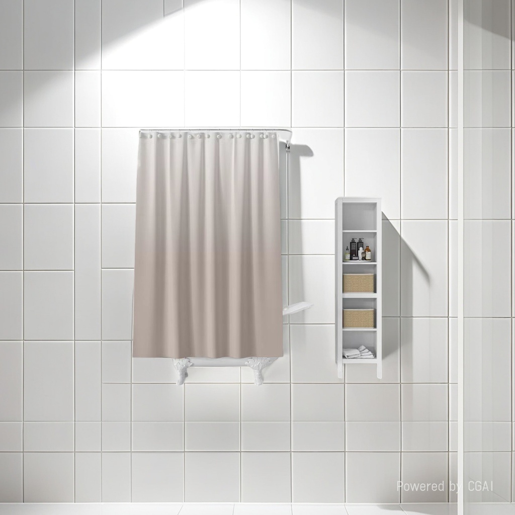 ستائر الاستحمام فاتحة اللون فاتحة اللون غير مثقوب في الجزء الخلفي من الباب Specification image