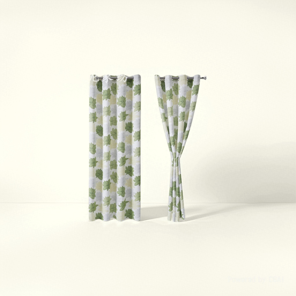 فالستائر المصنوعة من القماش المصنوعة من الشونجا وورقة خضراء عبر الحدود من طراز PVC الناعم Specification image