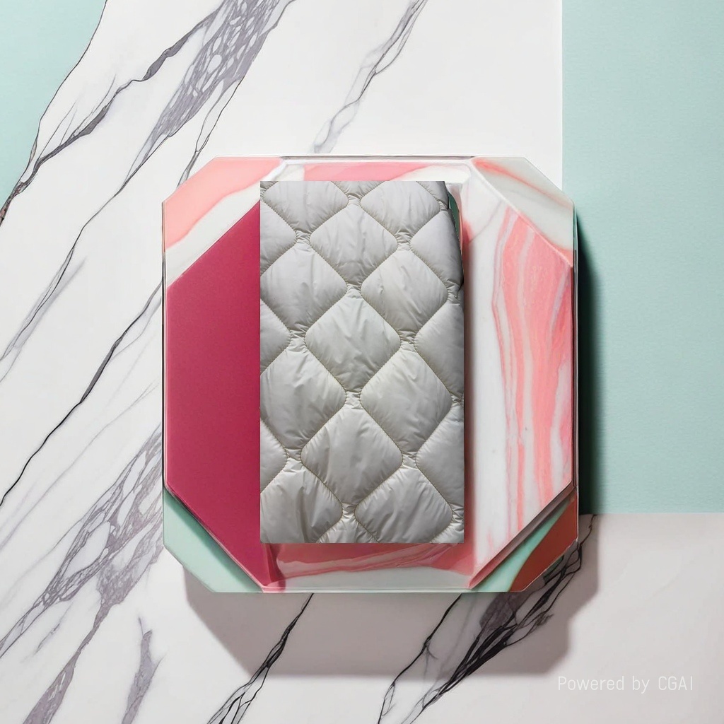 Quilted fabric in warm white pic 2