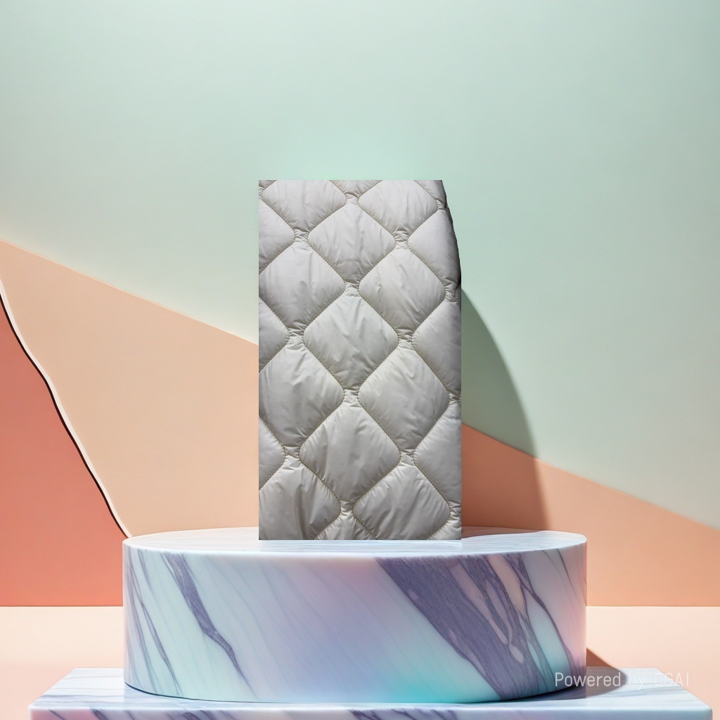 Quilted fabric in warm white pic 3