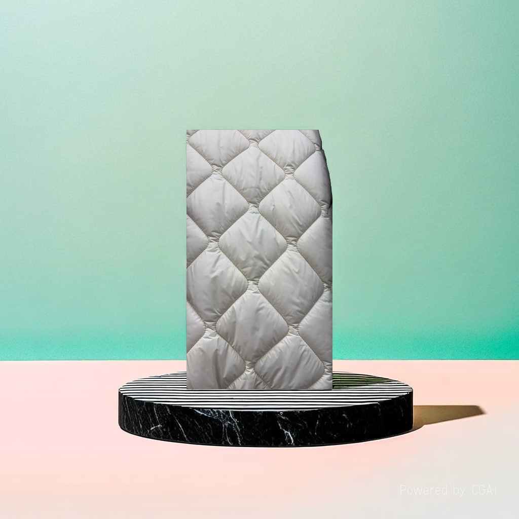 Quilted fabric in warm white pic 5