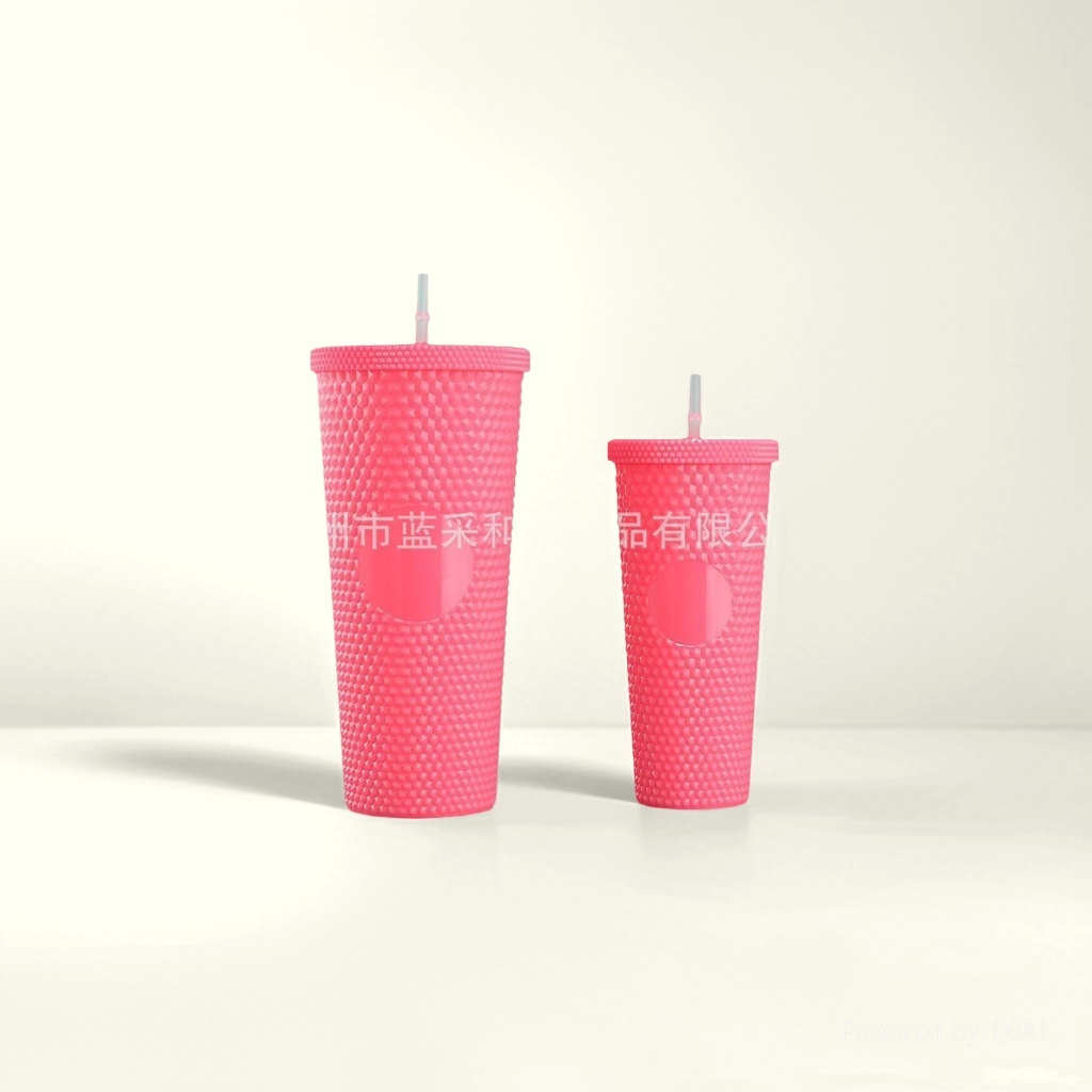 儿童水杯斜跨卡通塑料杯吸管杯水杯儿童便携可爱杯