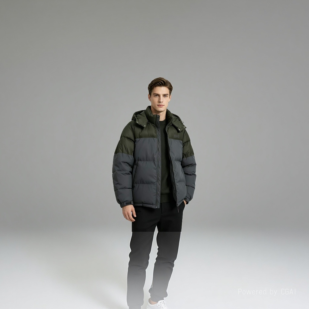 Men's down jacket, long-sleeved casual short style, short-sleeved, cold-proof and warm thick coat details Picture