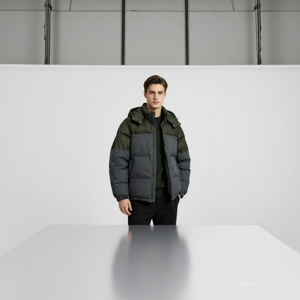 Men's down jacket, long-sleeved casual short style, short-sleeved, cold-proof and warm thick coat Specification image