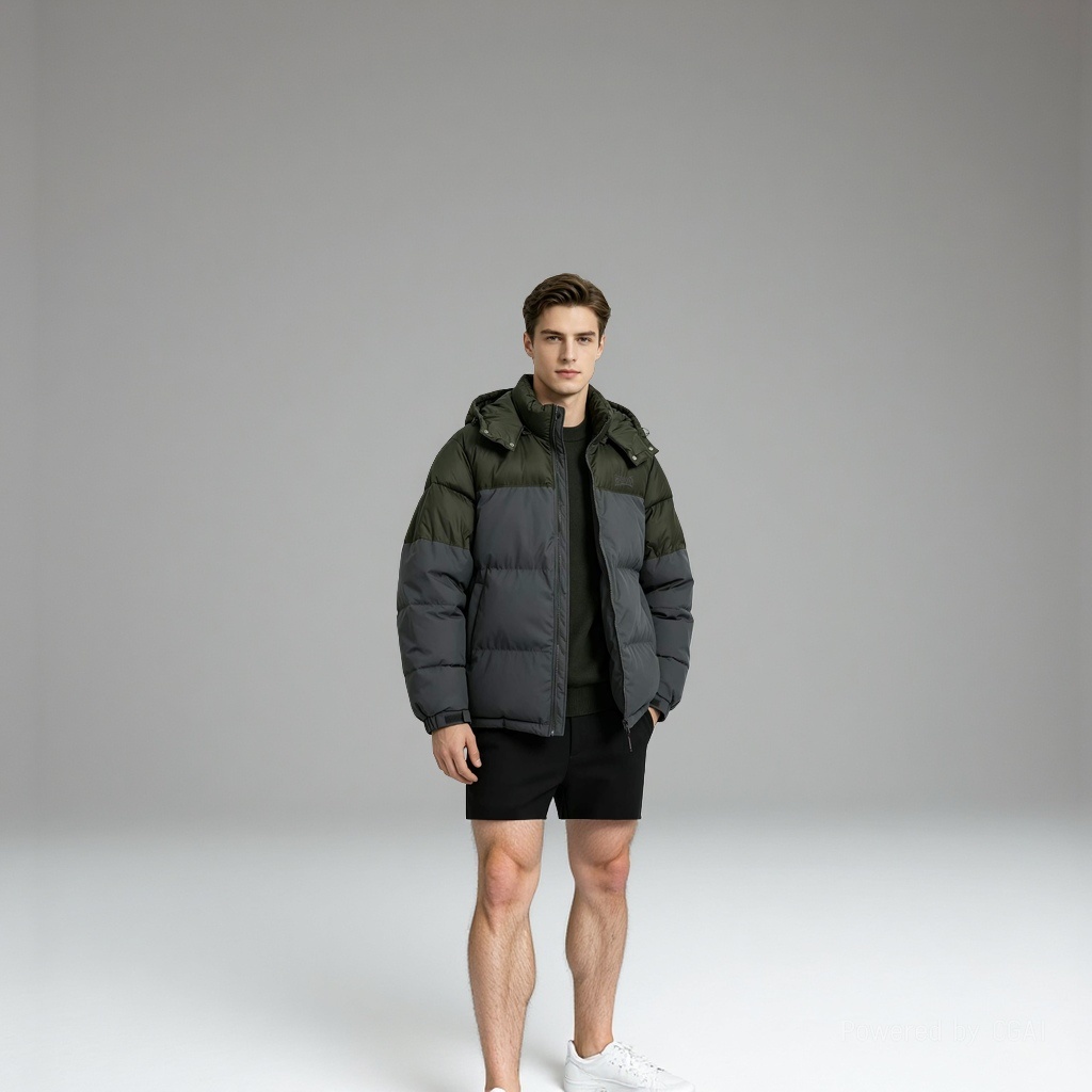 Men's down jacket, long-sleeved casual short style, short-sleeved, cold-proof and warm thick coat