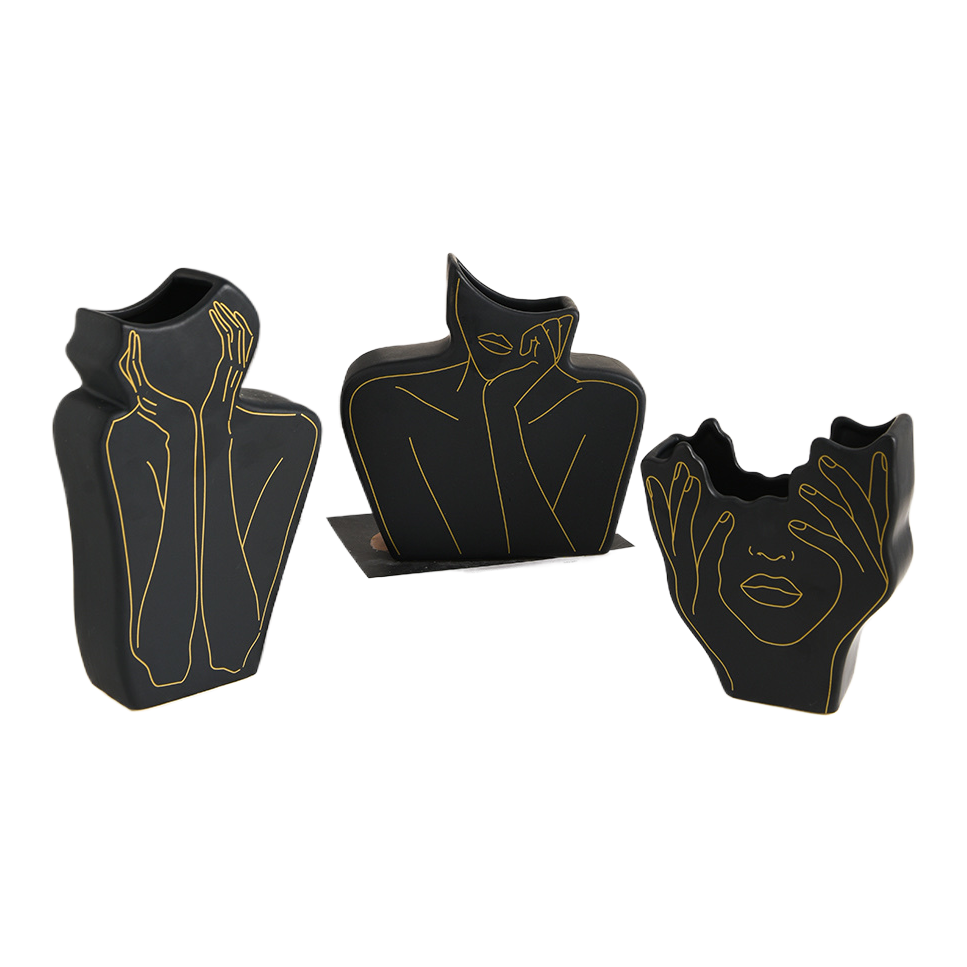 Black chin Support head Vase 091547878 Item Picture