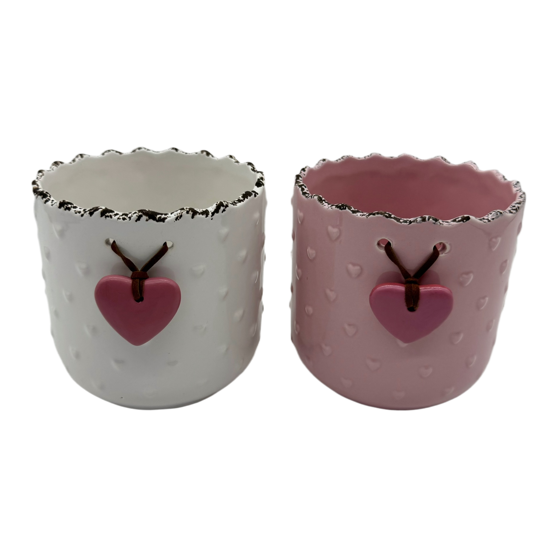 Ceramic heart-shaped pendant flower pot Ceramic handicrafts 091820123 Item Picture