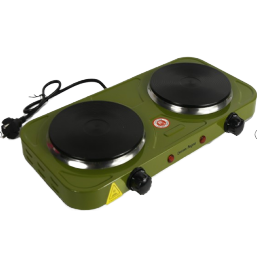Retro-style double-head electric stove, household adjustable temperature electric stove, small kitchen tea boiling and heating electric stove Item Picture