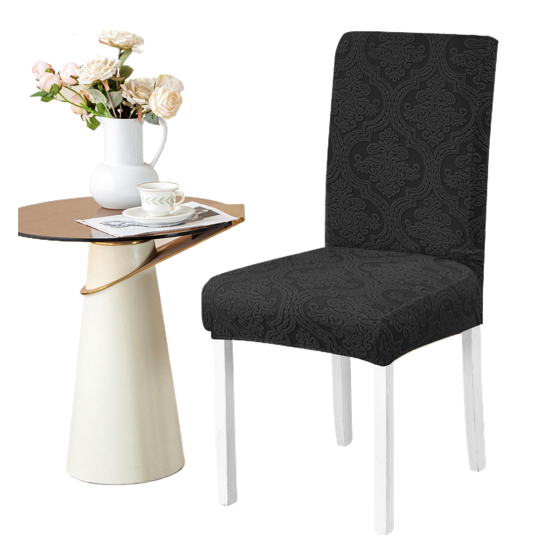 Scented candle print chair cover, hotel special chair cover, soft, breathable and antibacterial Item Picture