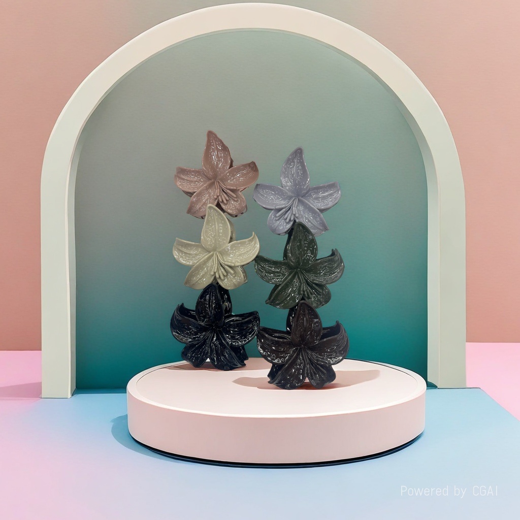 Ceramic flower-shaped shark-shaped clips, hairpins, women's fashionable styling pins, nail art accessories details Picture